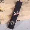 Retro Carving Ebony Bookmark Chinese Style Color Painted Bird Flower Book Clip Pagination Mark Stationery School Office Supplies