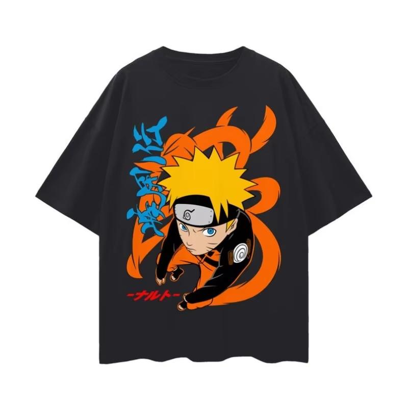 Anime Naruto 9tailed Naruto Printed Comfortable Casual Unisex and Women Tshirt pure cotton Breathable Streetwear Tshirt