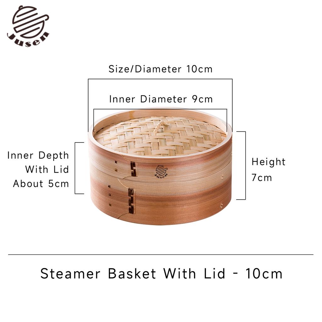 Wooden Cedar Bamboo Steamer Basket Handle 5-6L Capacity Gas Induction Ready for Dumpling Baby Bao Dim Sum Rice Potsticker