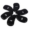 12pcs PU Leather Black Golf Club Head Cover Iron Head Cover Protector Set