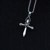 Necklace Silver Steel Cross Prayer 368