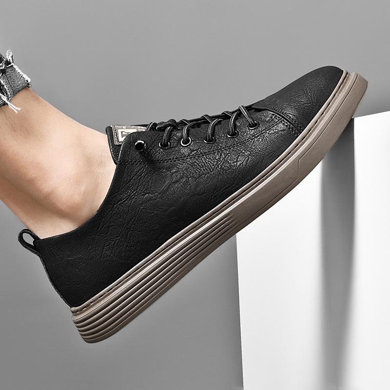 Весенняя дышащая обувь, модный тренд, повседневная мужская обувь, мягкие удобные кожаные кроссовки, универсальная мужская обувь для скейтбординга