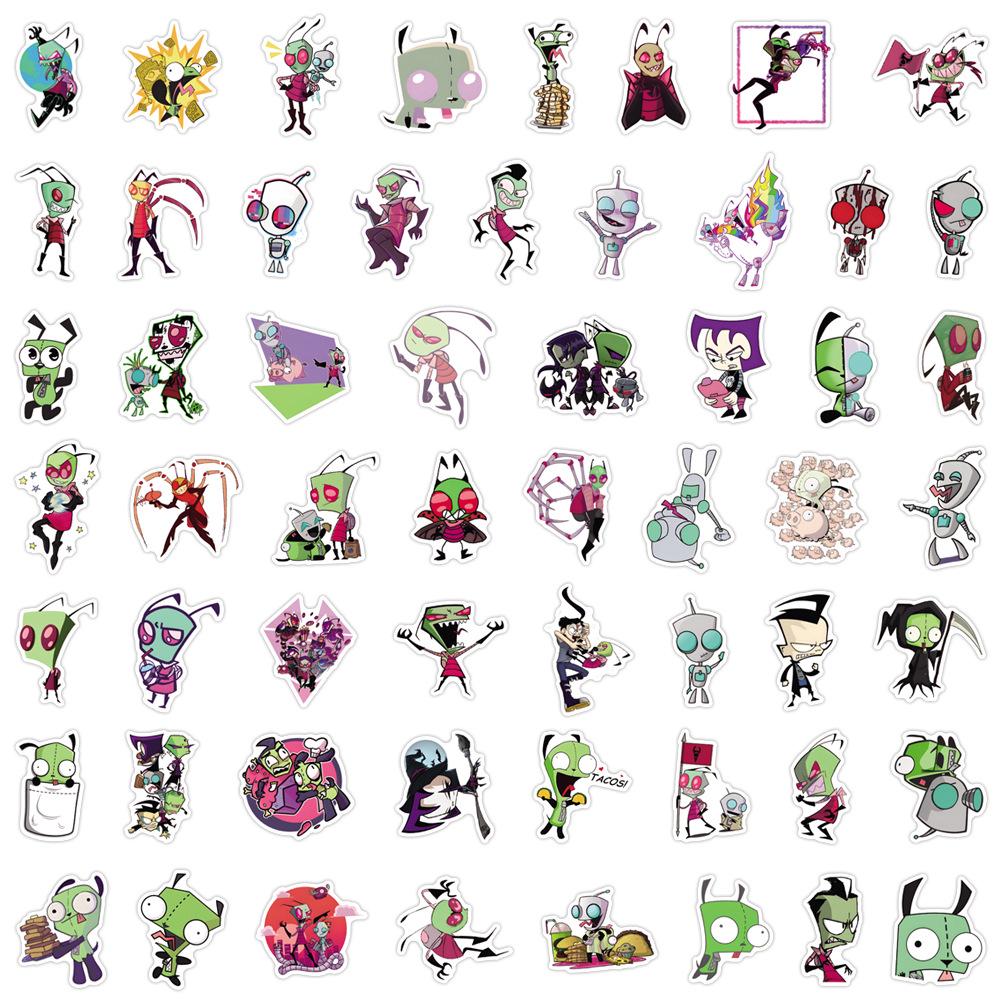 55 Водонепроницаемых мультяшных стикеров Invader Zim для украшения, канцелярских товаров и стаканов для воды