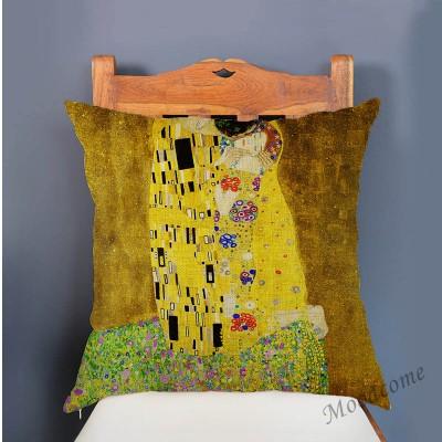 Gold Luxury Decorative Oil Painting Home Decorative Pillow Case Cover Gustav Klimt Gallery Collection Sofa Chair Cushion Cover