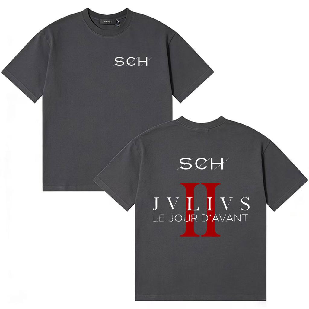 Rapper SCH Album JVLIVS Graphic Harajuku Casual Oversized Retro TShirt for Unisexs Women Y2K Cozy Cotton Summer Streetwear Tshrit