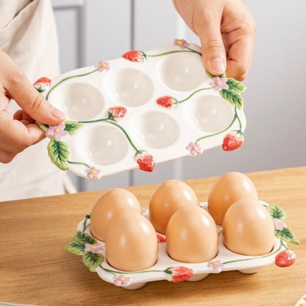 6 Slot Kitchen Seasoning Dish Stackable Egg Storage Tray Egg Storage Box  Refrigerator