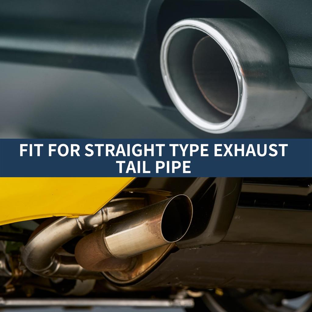 INFINAUTO Roll Edge Exhaust Outlet Rear 2.8" Inlet 3.5" Outlet 4.8" Long Car Tail Pipe Stainless Steel Burnt Blue Bolt-On