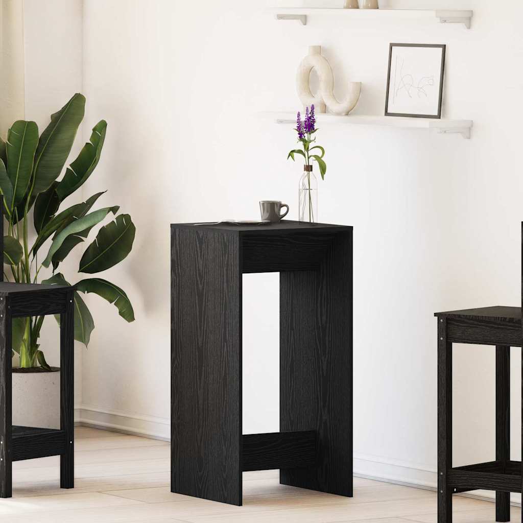 Bar Table in Black Oak Look 51 x 50 x 103.5 cm Engineered Wood