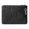 Gucci Клатч из зернистой кожи с молнией и логотипом Double G, большой мужской клатч, черный 821102-AABY0-1000