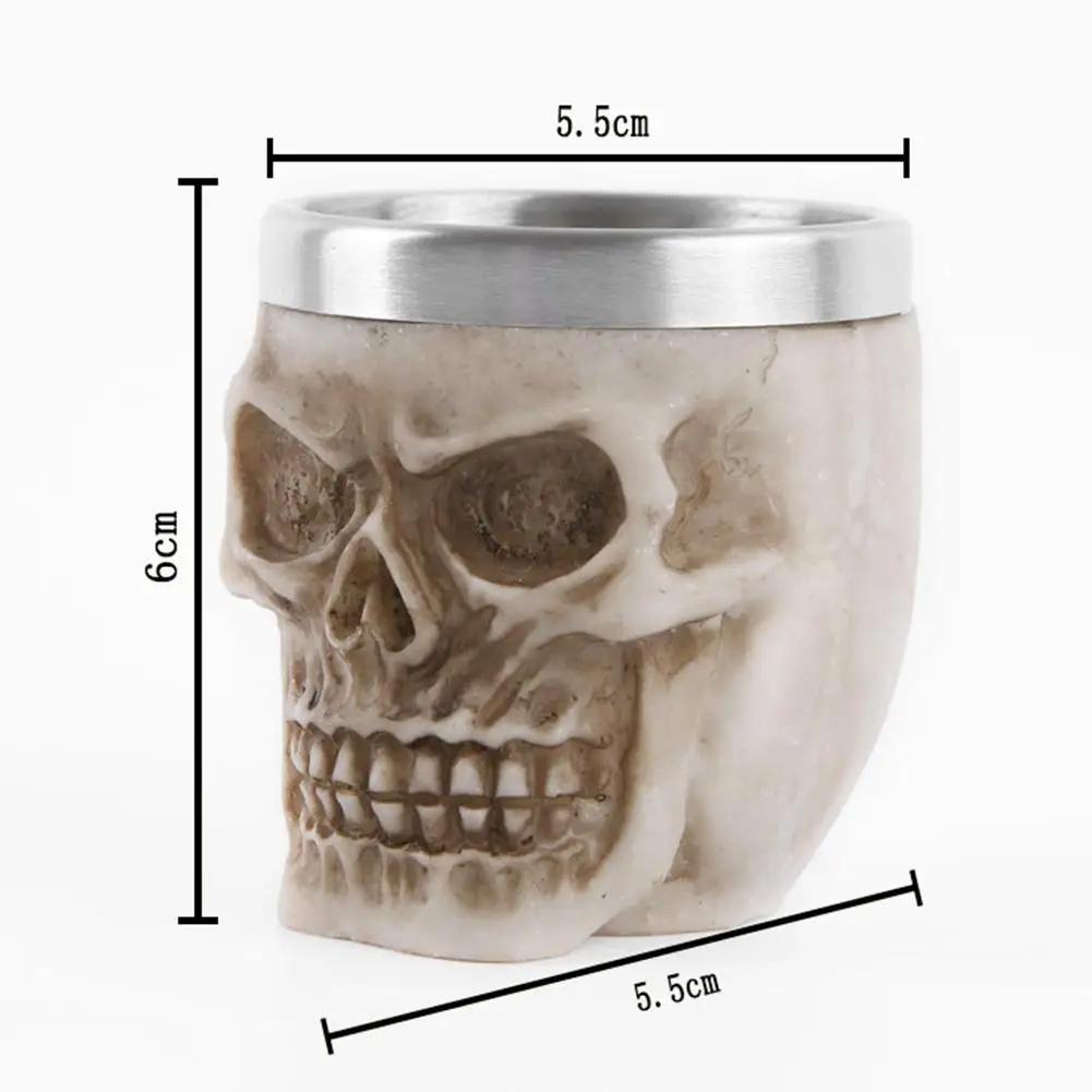 Пивная кружка с черепом из смолы, 3D кофейная чашка из нержавеющей стали, чашки для вина, чая, паб-бара, посуда для напитков, кружка для воды, кофейная чашка, домашний декор, подарок