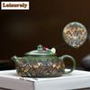230 мл Винтажные Исинские Чайники из Фиолетовой Глины Ручной Работы Чайник Хан Цзян Сырая Руда Зеленая Глина Чайный Набор Цзыша Посуда Подарок