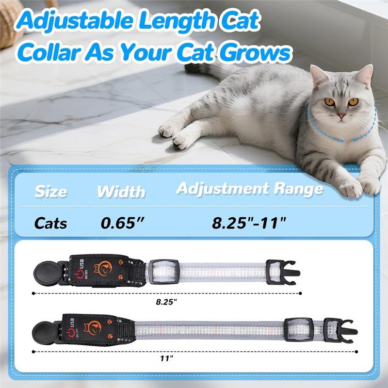 Cat Collar With Remote, Rechargeable Waterproof LED Light For Night, Dog For Night Walking Accessories