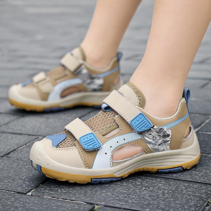 Спортивные сандалии Баотоу, туфли-каркас, сандалии для мальчиков, летняя детская пляжная обувь 2025, для мальчиков среднего и старшего возраста, учеников начальной школы