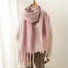 230*37cm Women's Elegant Chunky Knit Shawl Scarf - Super Warm, Windproof & Chunky Winter Accessory, White - Perfect for Fall & Winter Fashion