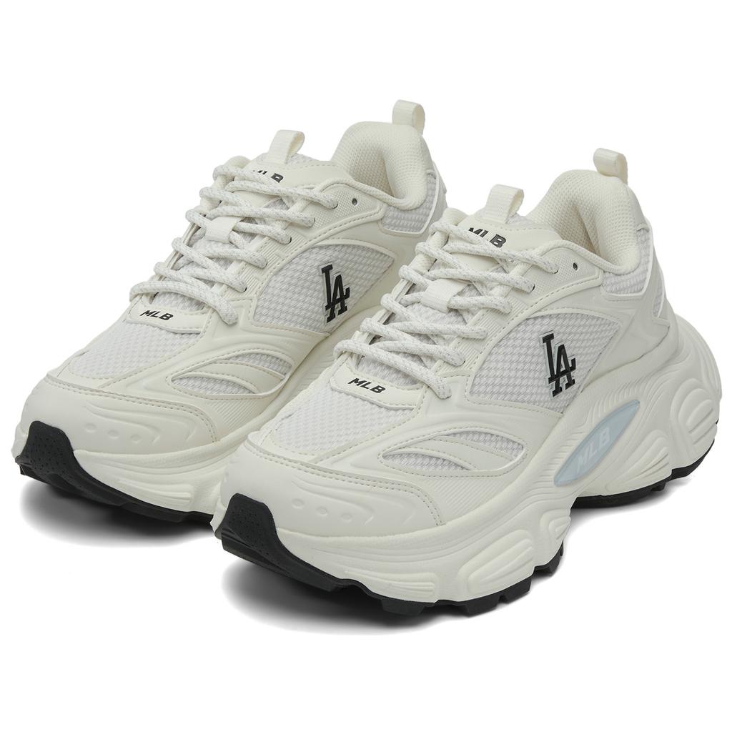 New MLB Los Angeles Dodgers Cushioning Height Increasing Lightweight Breathable Low top Chunky Sneakers Unisex Ecru 3ASHW055N-07WHS