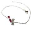 [P1262] - Серебряный браслет «Романтический узел» белый рубин (родиевое покрытие)