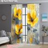 2pcs, Curtains 2D print Retro Floral Flower Fabric (without rod) Home Decor Ldeal for Living Room, Bedroom & Home