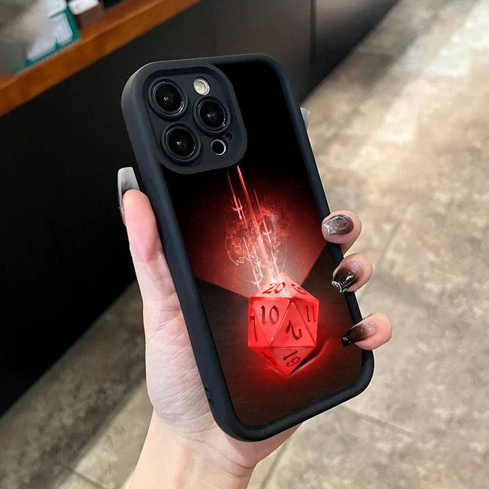 D-Dungeons D-Dragons D-DnDS Phone Case For iPhone 17,16,15,14,13,12,11,Pro,Max,Plus,X,XS,SE4,E,Mini Black Thickened border Case