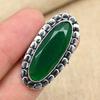 Lab-Created Emerald Gemstone Handmade 925 Sterling Silver Jewelry Pretty Ring