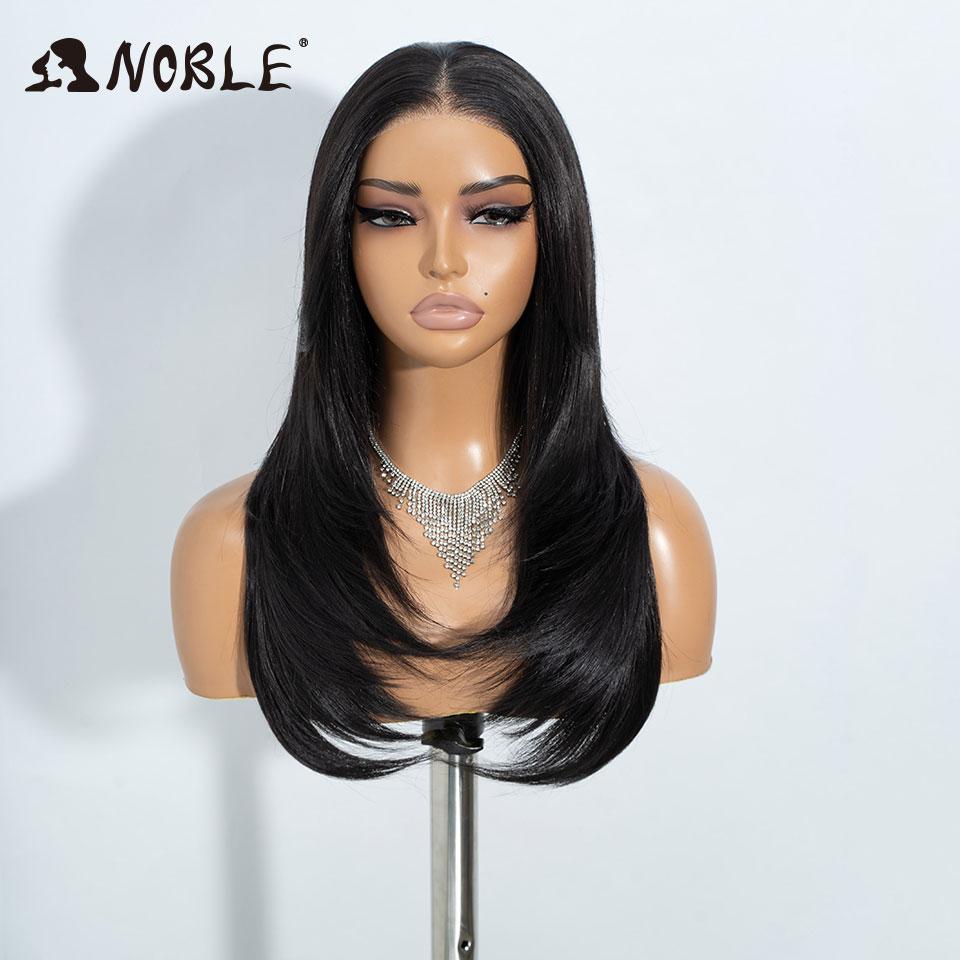 Noble Synthetic Lace Front Wigs For Women 13x3 Straight Lace Wig Pre Plucked Layered Wig Ombre Blonde Brown White Cosplay Wig