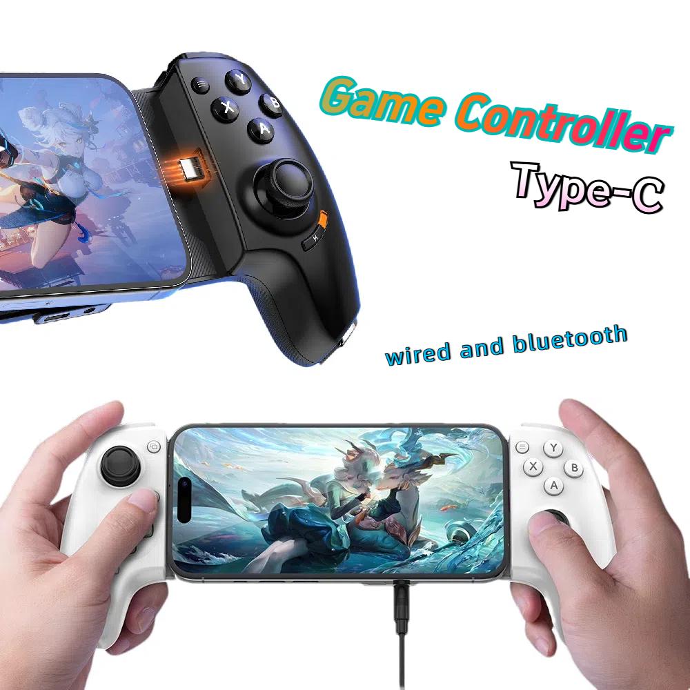 Мобильный игровой контроллер Геймпад Джойстик Type-C Проводной и BT Совместимый с Android, IOS для серии IPhone15
