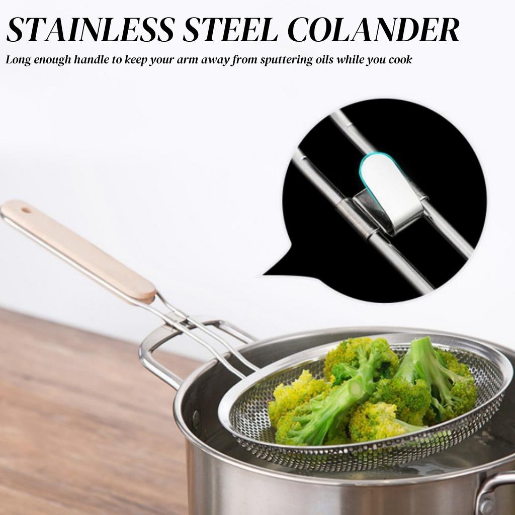 Фильтр для масла из нержавеющей стали с мелкой сеткой, длинной ручкой, фильтр-ложка, противоскользящий дуршлаг, сито, кухонные принадлежности для приготовления пищи