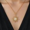 European American Style Sun Flower Pendant Necklace Trendy Zircon Stars Moon Necklace Fashion Collarbone Jewelry