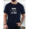 Мужская летняя повседневная футболка с коротким рукавом и круглым вырезом с принтом TRADING IS MY CARDIO
