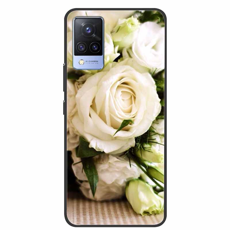 For Vivo S9 V21 V21e Case Black Silicone Back Cover Case For Vivo V21 S9 V21e Phone Cases Cover V 21 e S 9 Funda Coque Cartoon