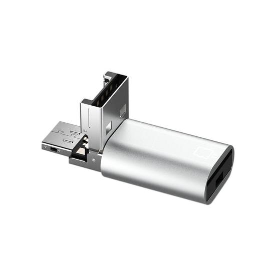 Умное USB-устройство чтения 2-в-1 для карт типа C Компактное высокоскоростное портативное устройство Не требует драйверов Универсальное