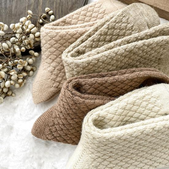 6 пар носков-тапочек, осенне-зимние однотонные утолщенные теплые носки, высокие носки базового дизайна для вязания