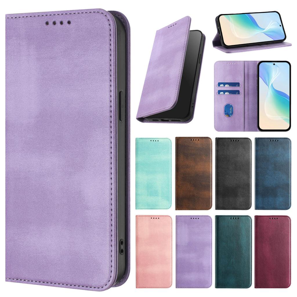 For TCL 505 503 502 501 408 406 405 403 306 305 303E 303 201 Luxury Retro Leather Magnetic 2 Visa Cards Holder Wallet Flip Cover