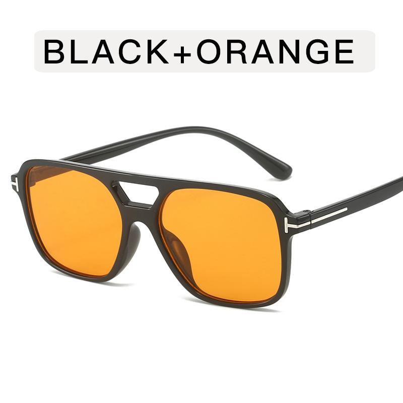 European American Style Women Sunglasses Double Bridge Square Shape Designer Sun Glasses UV400 Protection Man Sunglass
