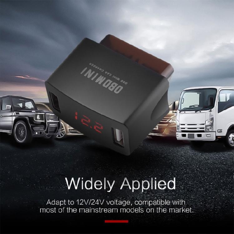 Автомобильное зарядное устройство OBD с двумя портами, адаптер для зарядки телефона, OBD2 разветвитель 12В 24В