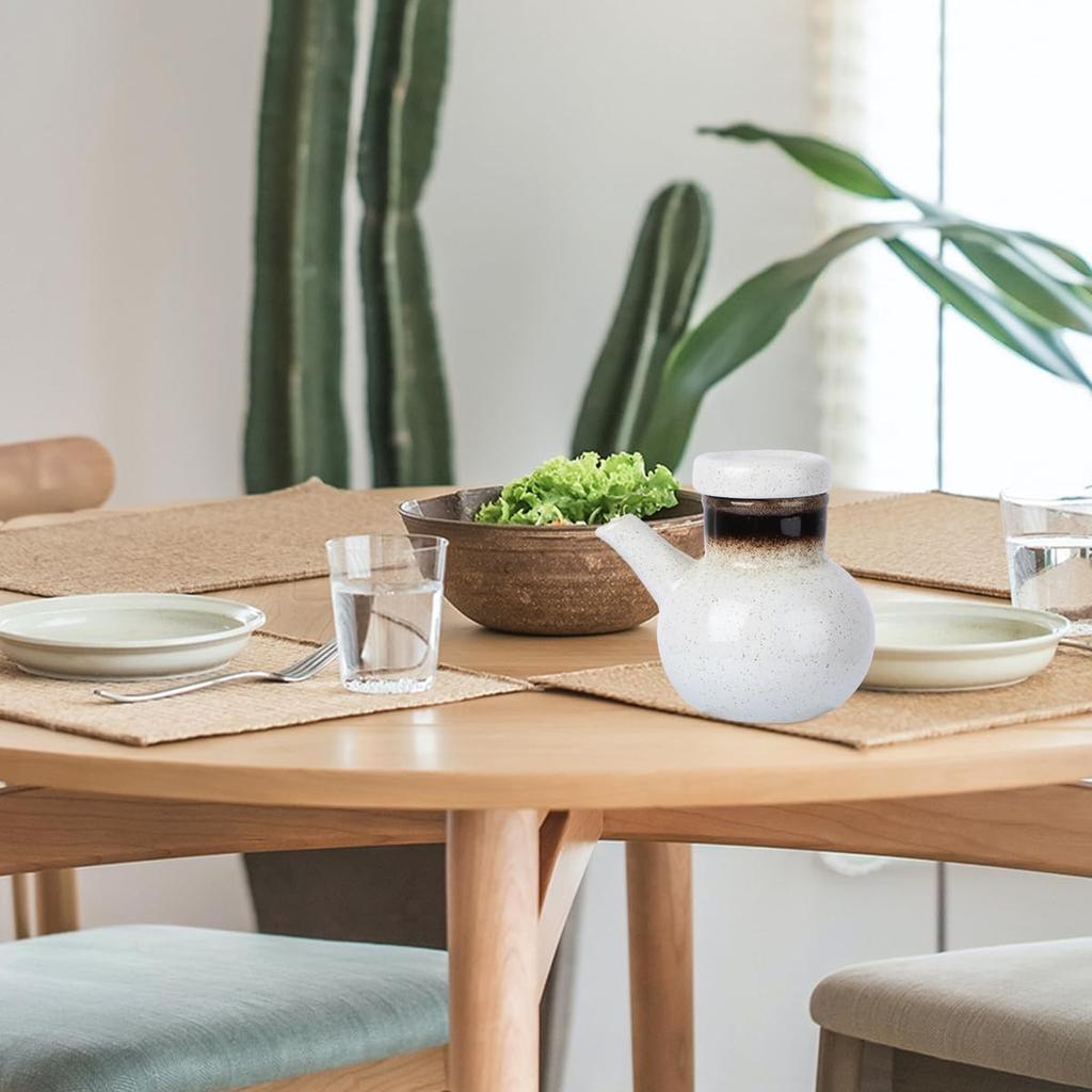 Бутылка для соевого соуса Angoily Керамическая бутылка для приправ Керамический дозатор для соевого соуса Бутылка 300 мл Японский стиль Дозатор для масла Дозатор для уксуса Соевый соус сёю