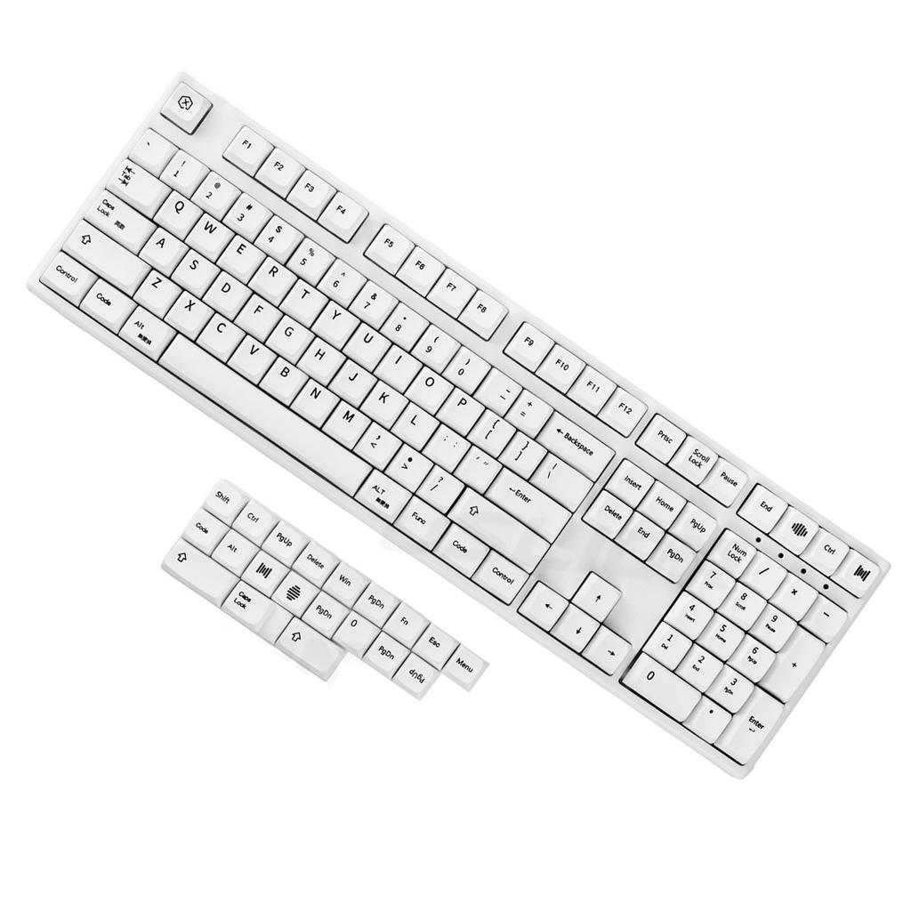 XDA Profile Keycaps Thick PBT Dye Sublimation for 135Keys Mechanical Keyboard Minimalist White Keycap Set
