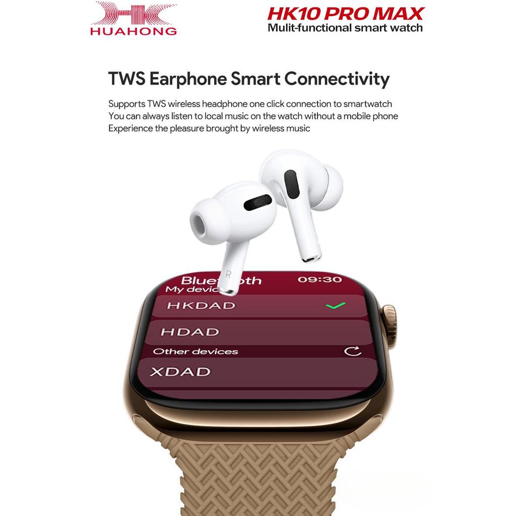 HK10 Pro Max 2,02 дюйма AMOLED Смарт-часы Мужские Женские Компас ChatGPT 2.0 Гравитационное зондирование 3D Меню Альбом Обновление Смарт-часов HK9