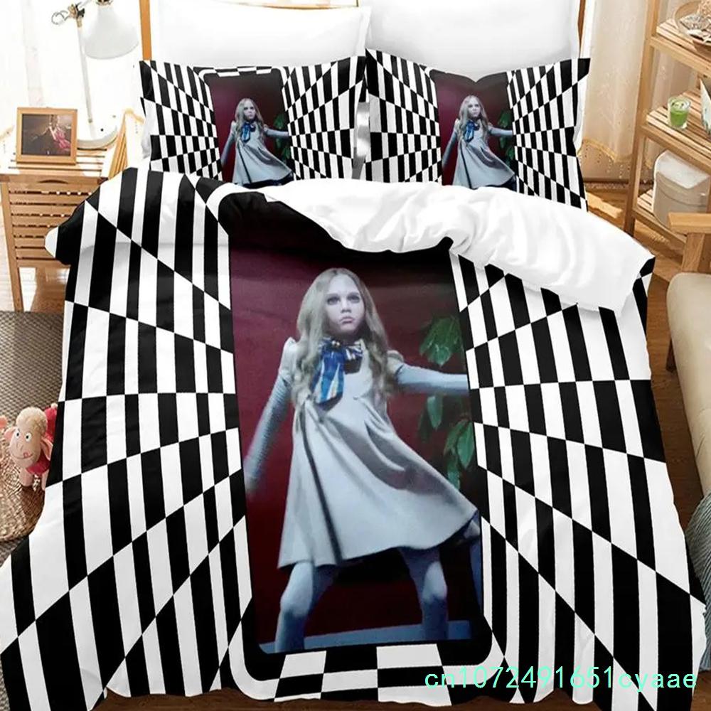M3GAN Movie Bedding Set Single Twin Full Queen King Size Bed Set Aldult Bedroom Duvetcover Sets 3D Anime Bed Sheet Set