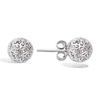[P7014] - Silver 'Géode Thai' Silver Earrings (rhodium-plated) - 8 Mm