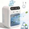 USB Rechargeable Mini Air Conditioner Fan Portable Desktop Cooling Device with Lithium Battery for Home Office Dorm Use