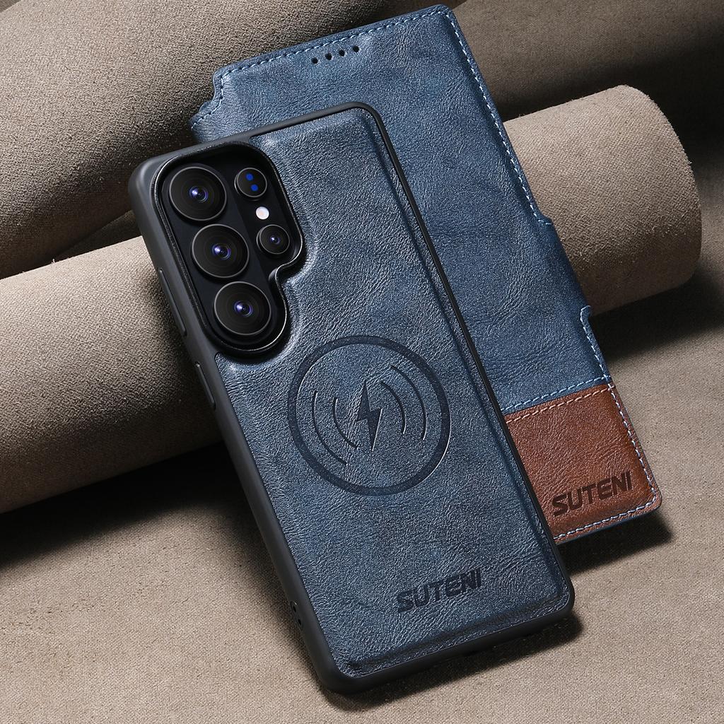 Faux Leather Wireless Charging Card Holder Stand Wallet Magnetic Flip Cover Phone Case for Samsung Galaxy S26 Ultra S25 S24 S23