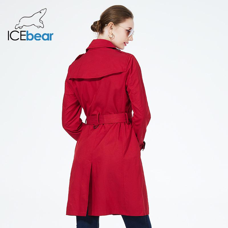 ICEbear 2023 женская осенняя ветровка с лацканами, модный двубортный женский плащ, модная женская одежда GWF20023I