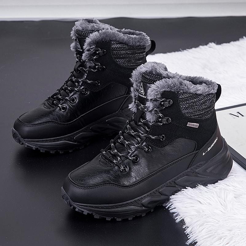 TUINANLE Мужские высокие водонепроницаемые хлопковые кроссовки Женская обувь с теплой вельветовой подкладкой для зимнего использования на открытом воздухе