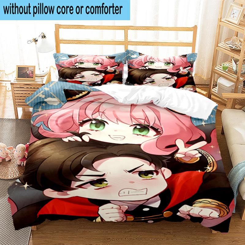 3PCS Cute anime spy Famliy 3pcs Bedding,Including 3PCS Duvet Cover And 2pcs Pillowcases Perfect for Christmas,Ideal for Bedroom, Dormitory