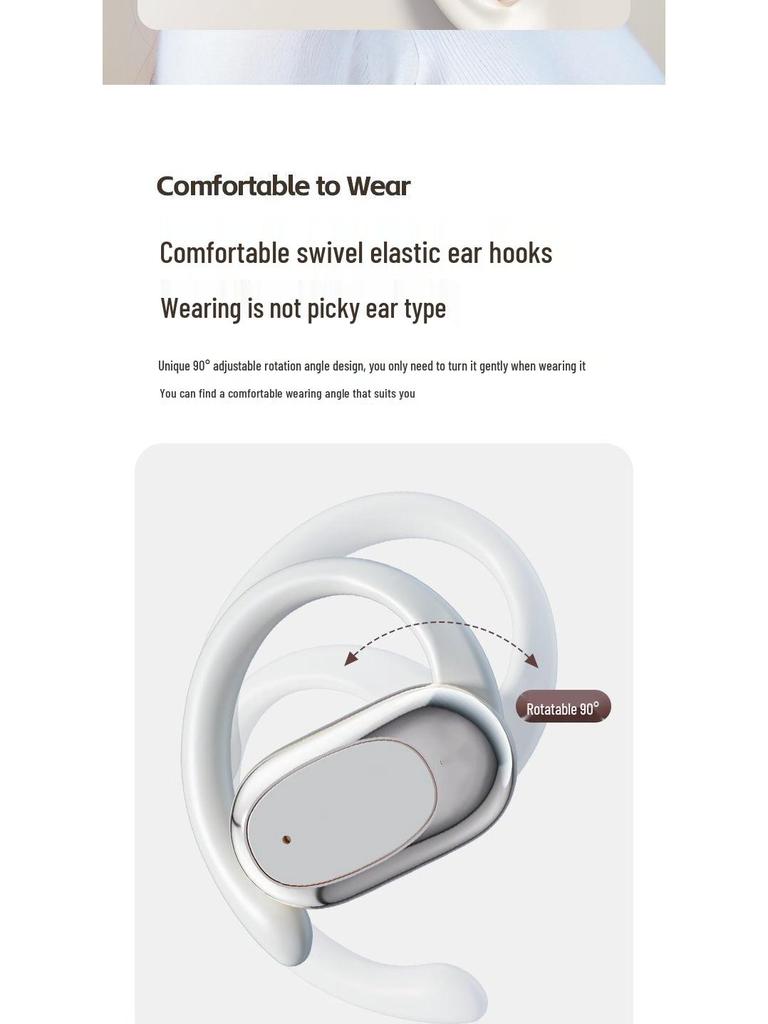 New Open-Ear Hook Wireless Bluetooth Earbuds - Long Battery Life, High-Quality Sound, Sports, Calls