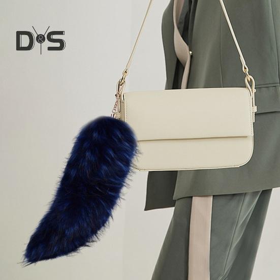 Брелок-подвеска в виде пушистого лисьего хвоста, мягкая искусственная меховая сумка, декоративный брелок-подвеска, универсальный брелок-украшение