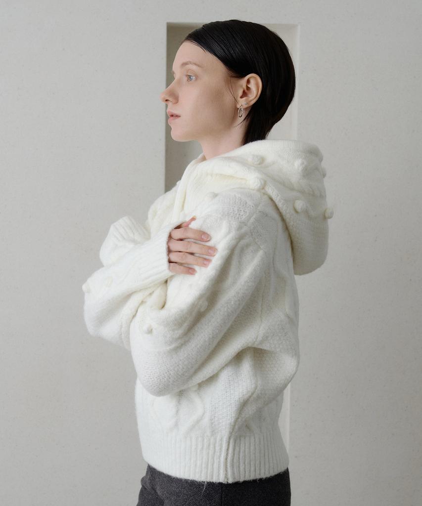 BIBYSEOB Fluffy Ball Wool Knit Ivory [T54]