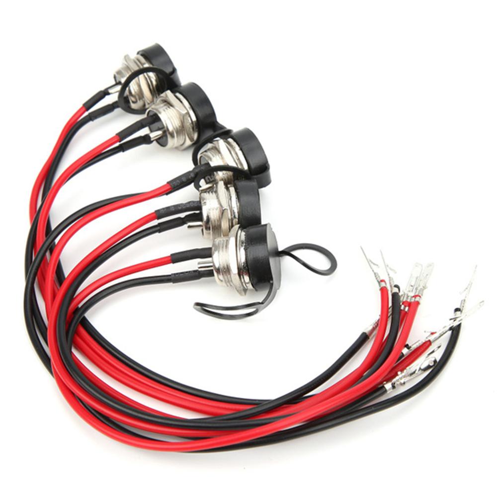 Three-hole Round Head 3 Pin Prong Charging Port Jack Socket Inline Connector Battery Charging