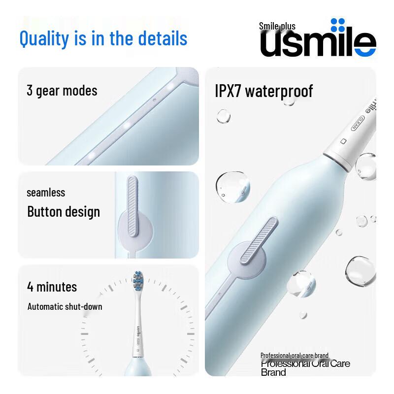 usmile Электрическая зубная щетка P1MAX, штепсель CN (адаптер в комплекте)