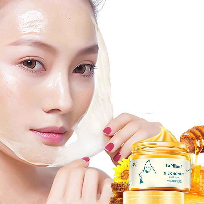 Honey Milk Extract Face Mask Mositurizing Exfoliating Blackhead Remover Pore Firming Antiaging Brightening Facial Wax